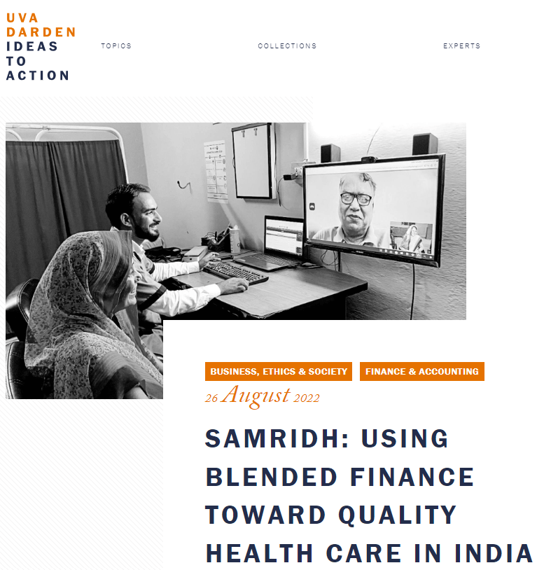 Using Blended Finance Towards Quality Healthcare in India
