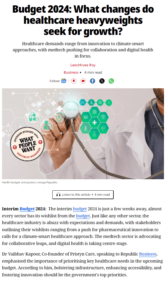 Budget 2024: What Changes Do Healthcare Heavyweights Seek for Growth?